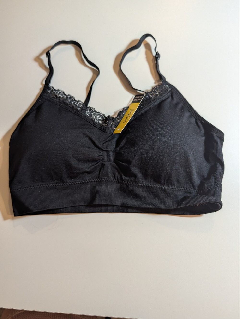 Coobie Small Black Lace-Trim Bralette - NWT